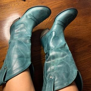 Turquoise cowboy boots